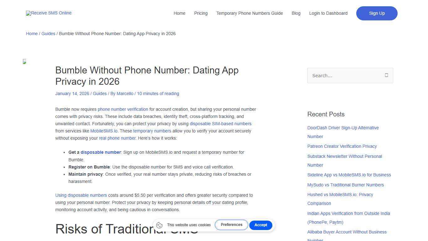 Bumble Without Phone Number: Dating App Privacy in 2025